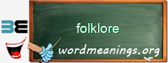 WordMeaning blackboard for folklore